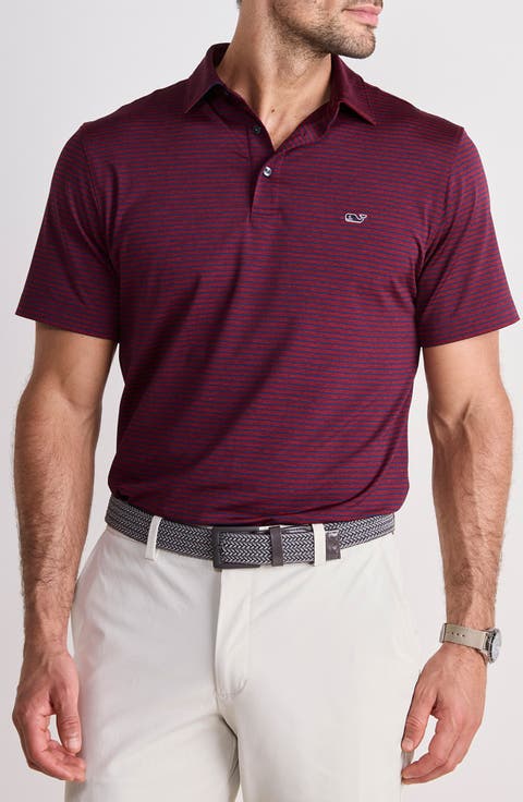 Stripe Sankaty Short Sleeve Performance Polo