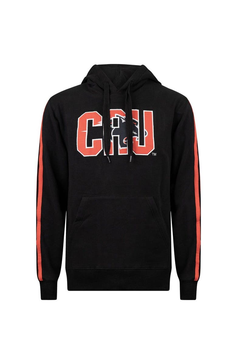 FISLL Men's FISLL Black Clark Atlanta University Panthers Oversized Stripes Pullover Hoodie, Alternate, color, 