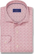 David Donahue Micropaisley Print Sport Shirt