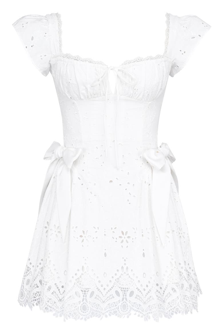 Giglio Eyelet Minidress, Alternate, color, WHITE