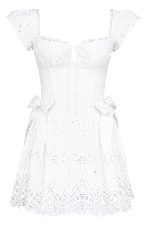House Of Cb Giglio Eyelet Minidress In White