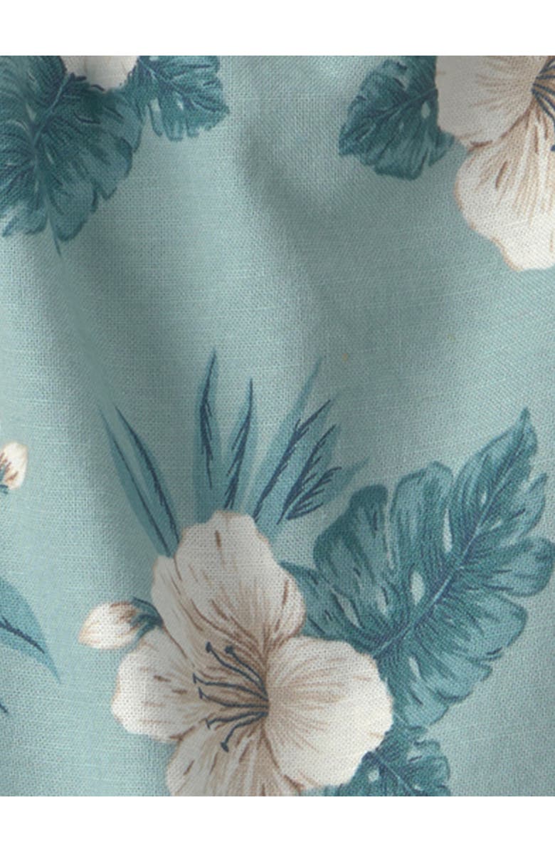Little Planet Print Organic Cotton & Linen Tank & Shorts Set, Alternate, color, Hibiscus