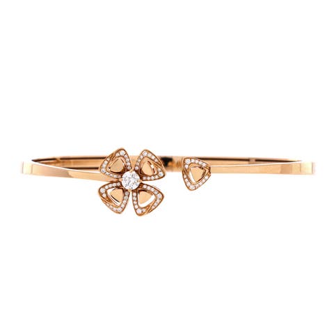 Fiorever Bangle Bracelet 18K Rose Gold with Pave Diamonds