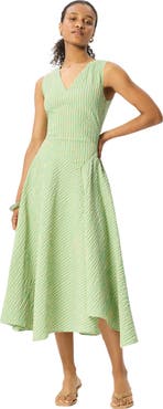 Whistles Checked V-Neck Asymmetric Dress