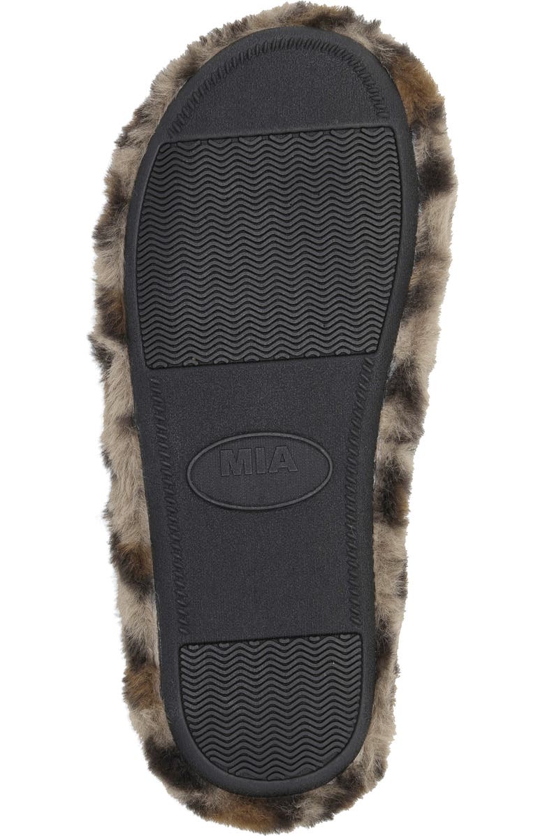 MIA Sled Faux Fur Slipper, Alternate, color, Cow Print