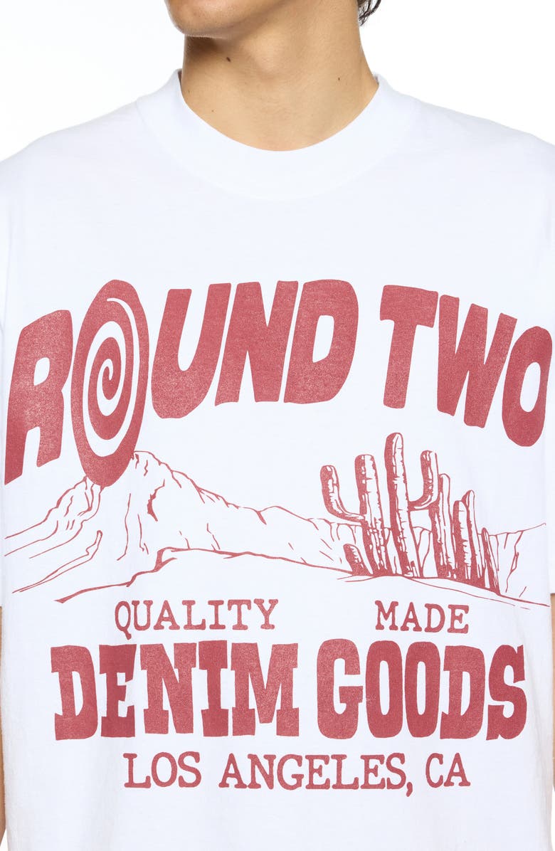 Round Two Denim Goods Graphic T-Shirt, Alternate, color, White
