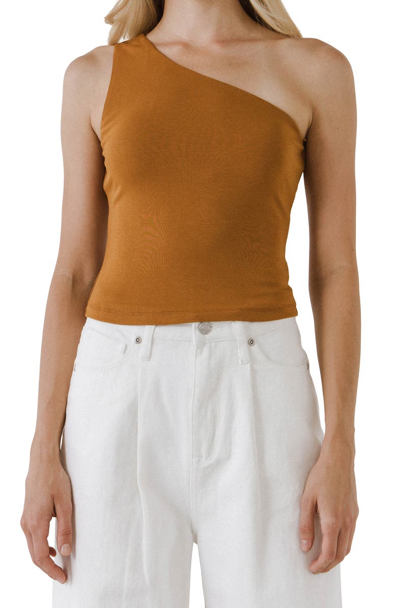 Grey Lab One-Shoulder Top, Main, color, 
