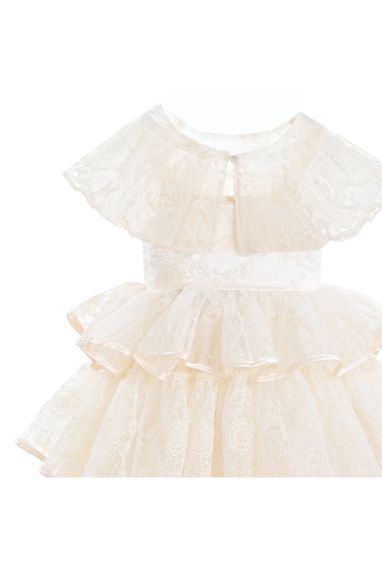Elka Tiered Lace Dress, Alternate, color, Beige