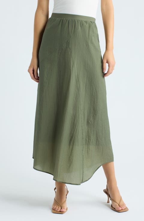 Handkerchief Hem Midi Skirt