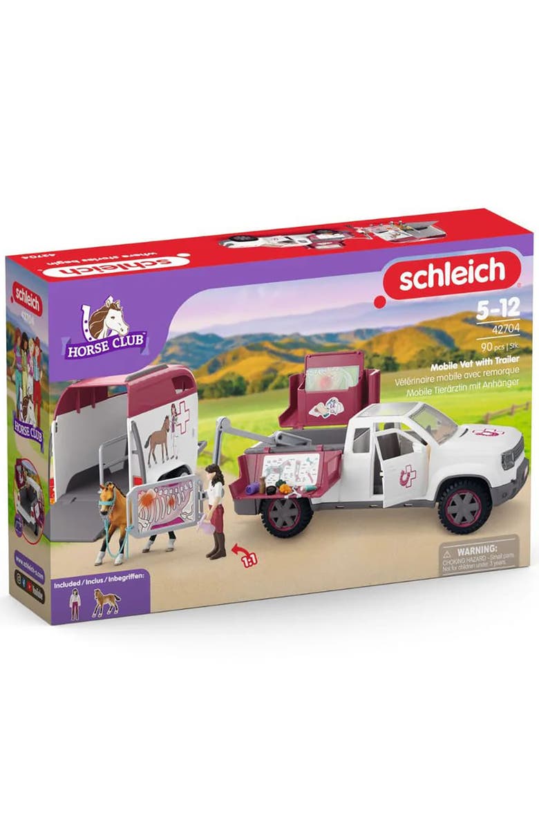 Schleich Horse Club, Mobile Vet & Trailer, 90 Piece Animal Toy Playset, Kids 5+, Main, color, Multicolored