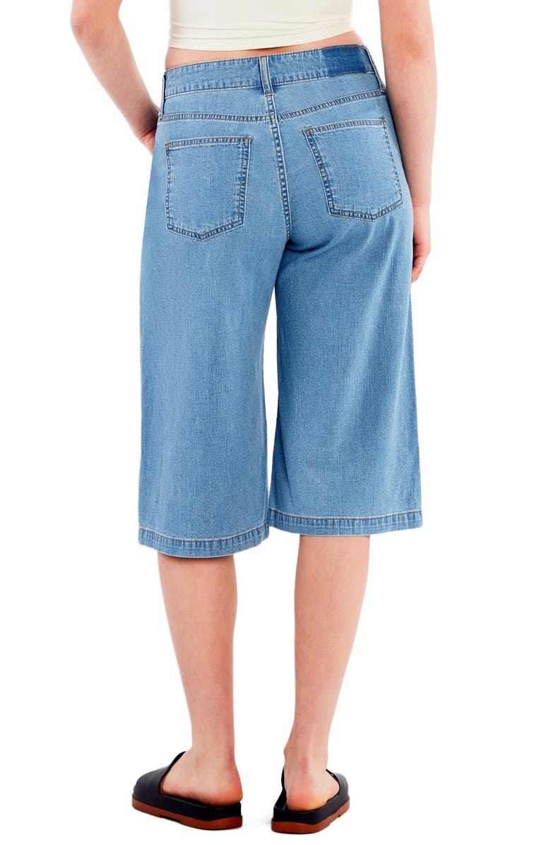 HINT OF BLU Mid Rise Relaxed Long Denim Shorts, Alternate, color, Light Denim