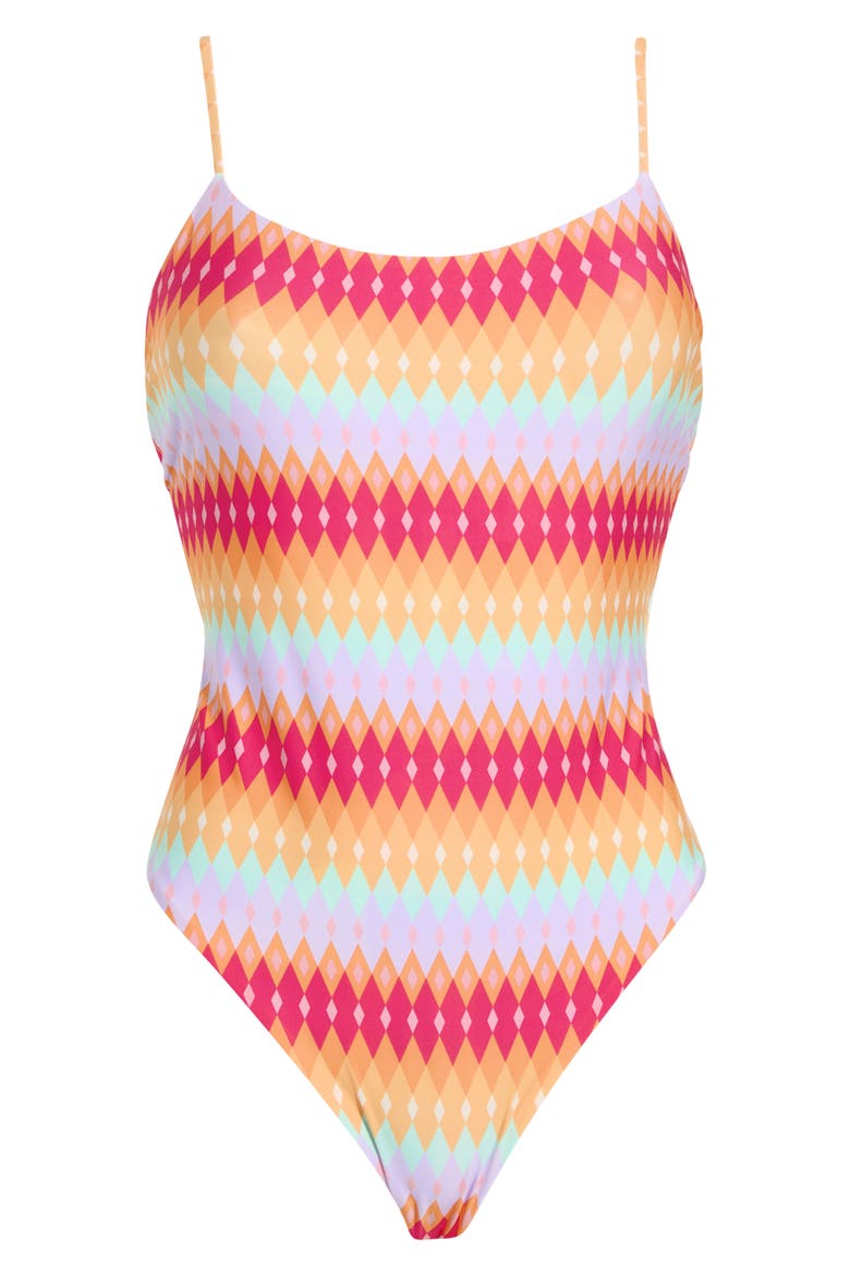 Luster One Piece Swimsuit, Alternate, color, PINK