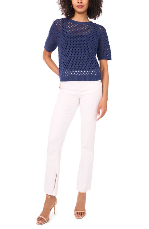 Vince Camuto Open Stitch Sweater In Blue