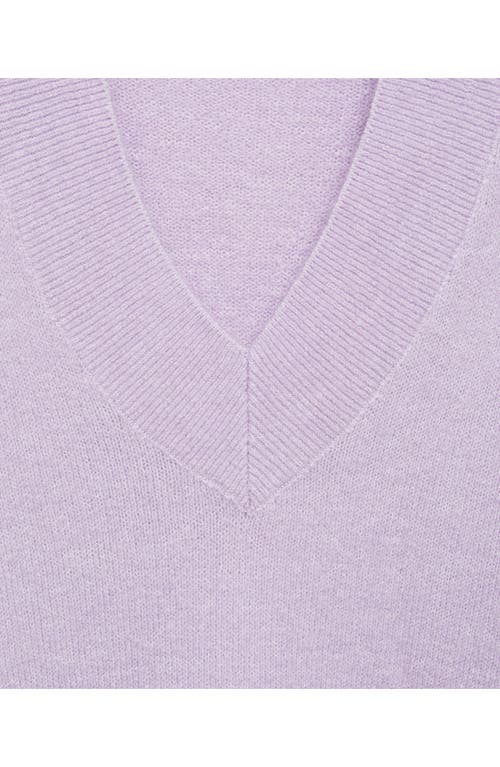 Shop Mango Oversize V-neck Sweater In Light/pastel Purple