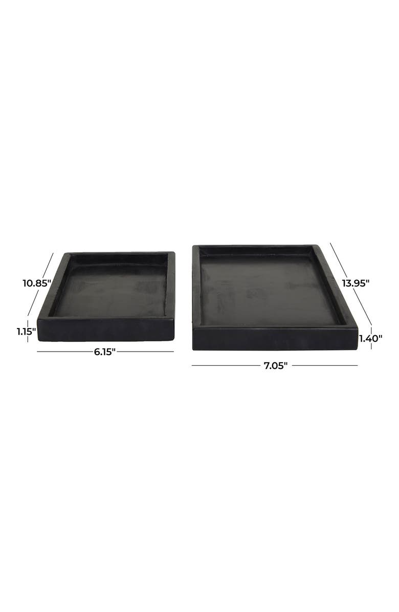 VIVIAN LUNE HOME Set of 2 Marble Trays, Alternate, color, Black