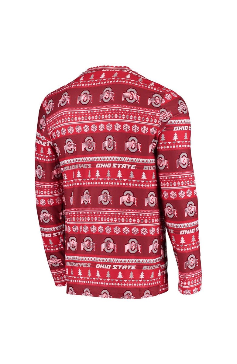 CONCEPTS SPORT Men's Concepts Sport Scarlet Ohio State Buckeyes Ugly Sweater Knit Long Sleeve Top and Pant Set, Alternate, color, Scarlet