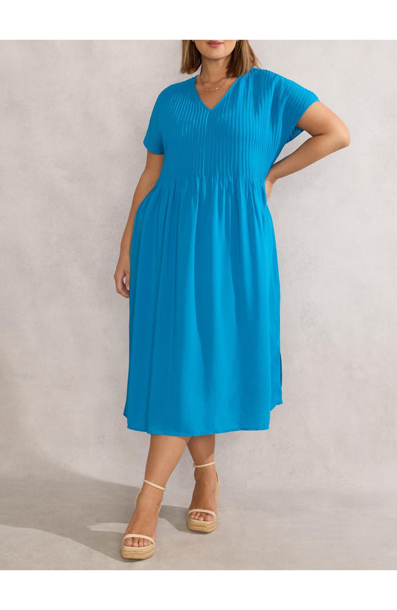 Live Unlimited Pintuck Midi Dress, Alternate, color, Blue