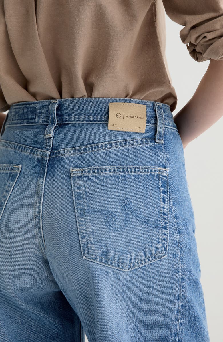 AG Hattie Raw Hem High Waist Crop Barrel Leg Jeans, Alternate, color,