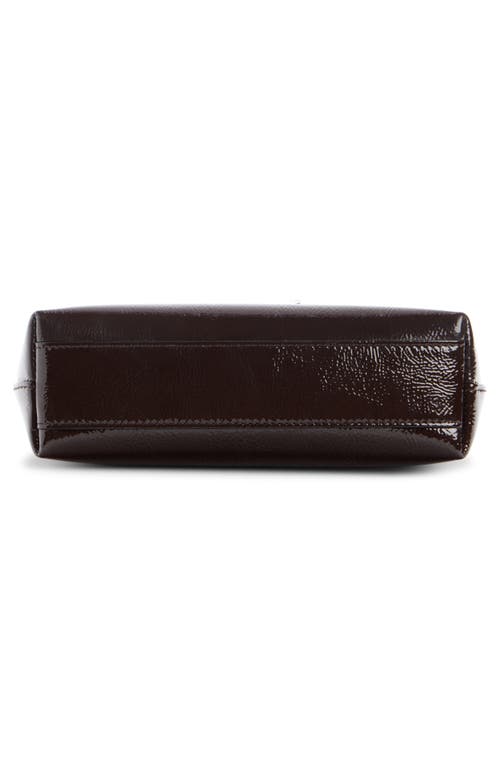 Givenchy Voyou Small Pouch Bag In Shiny Crinkled Leather In Ebony Brown