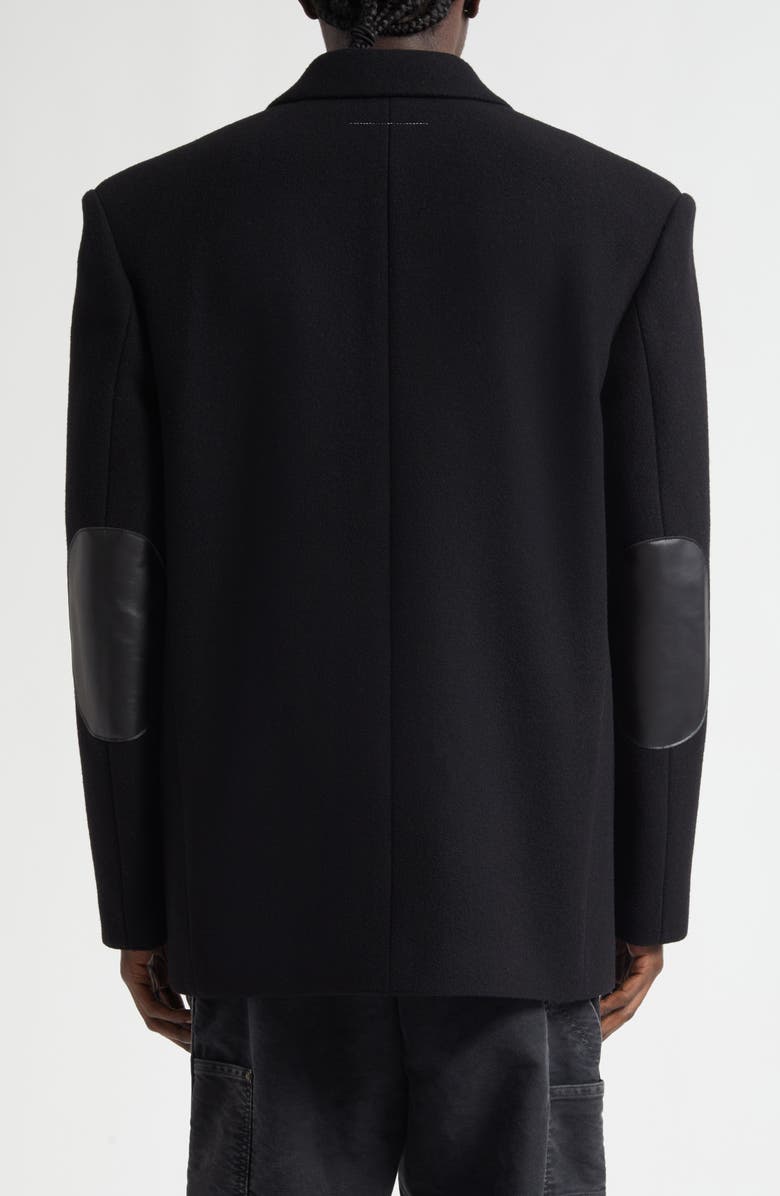 MM6 Maison Margiela Elbow Patch Virgin Wool Blend Sport Coat, Alternate, color, Black