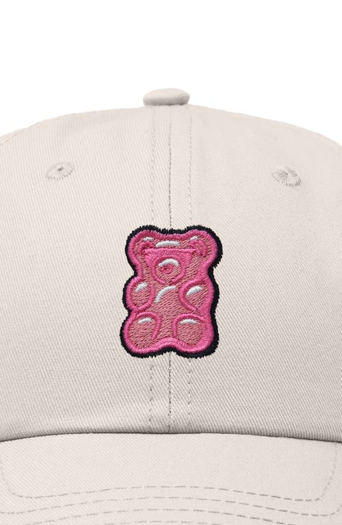 Dalix Pink Gummy Embroidered Casual Cap In Beige