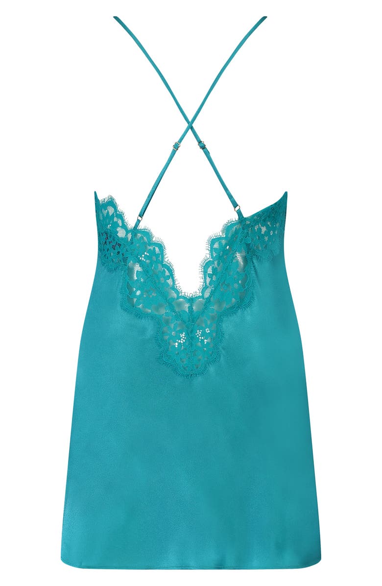 Hunkemöller Mya Lace Trim Satin Chemise, Alternate, color, 