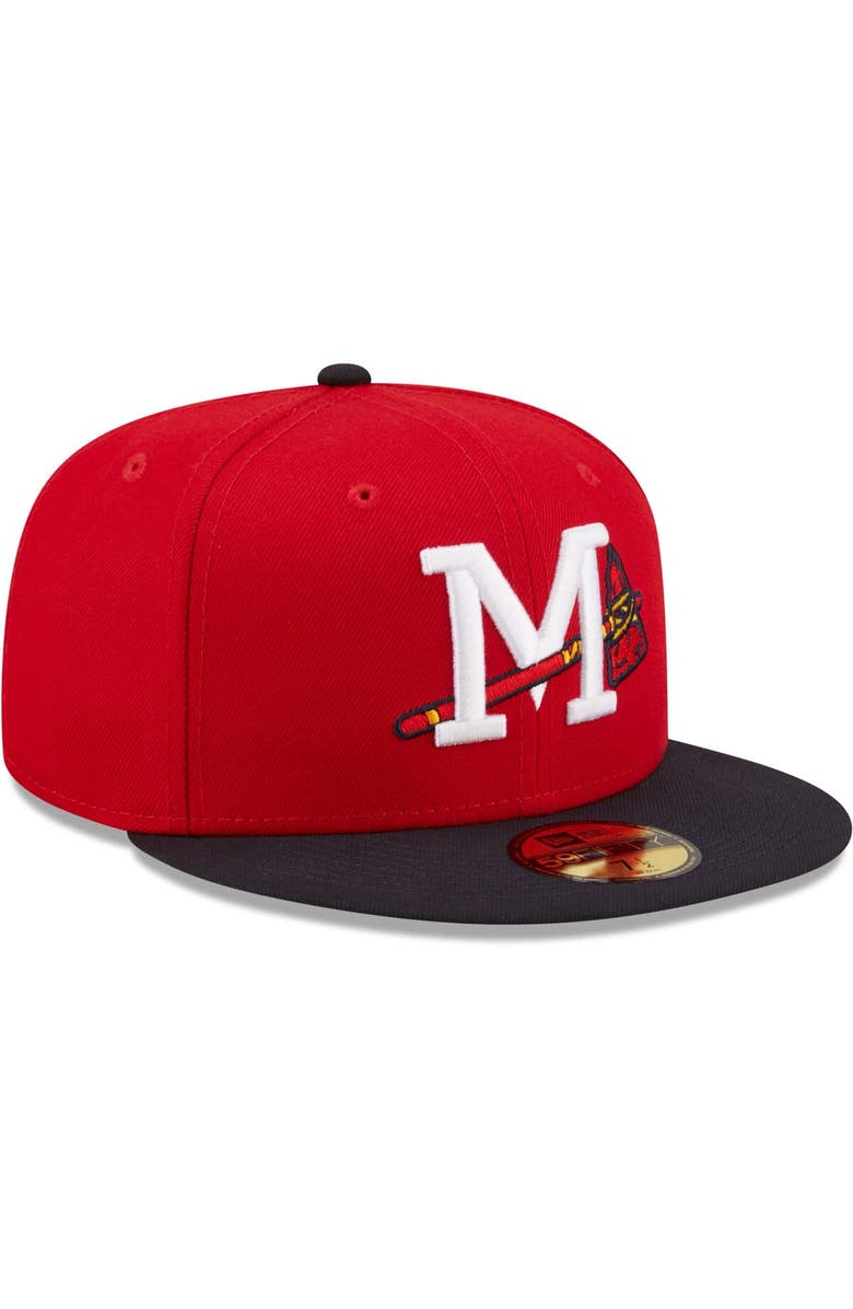 New Era Men's New Era Red Mississippi Braves Authentic Collection 59FIFTY Fitted Hat, Alternate, color,
