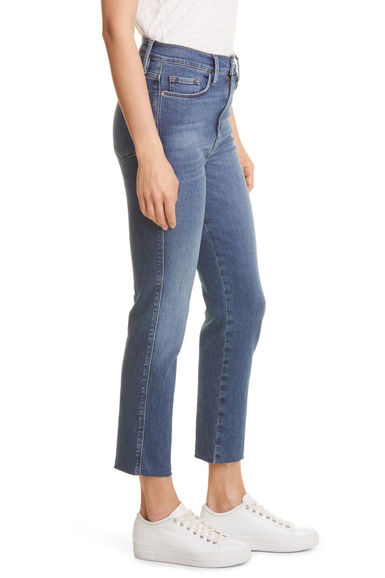 Le Sylvie High Waist Raw Hem Crop Jeans, Alternate, color, CROSSLANE
