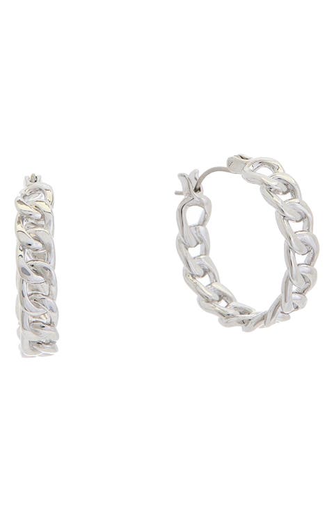 Curb Chain Hoop Earrings