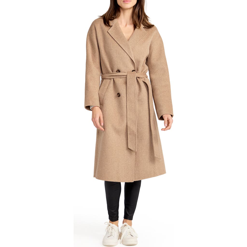 Belle & Bloom Standing Still Belted Wool Blend Coat In Brown