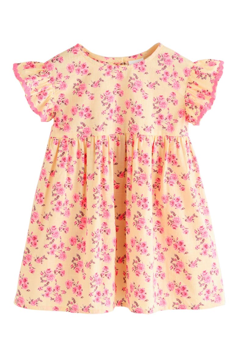 Kids' Ditsy Cotton Dress, Main, color, YELLOW