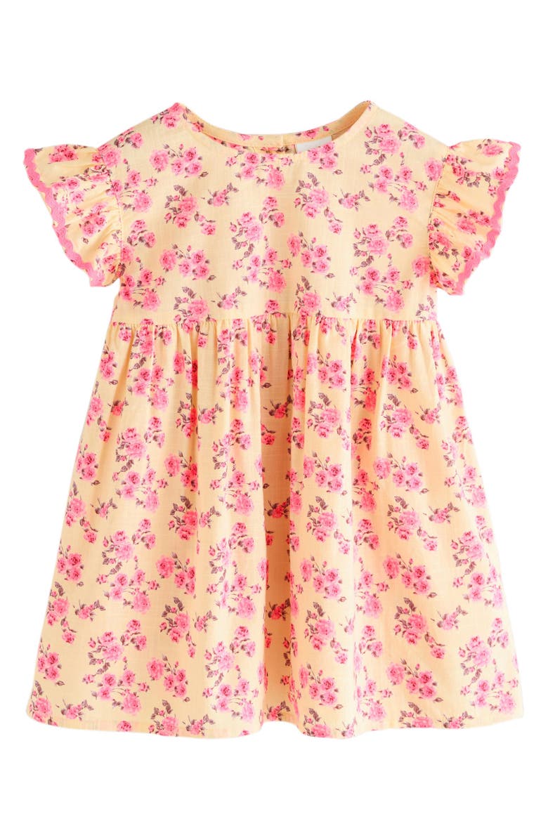 NEXT Kids' Ditsy Cotton Dress, Main, color, Yellow