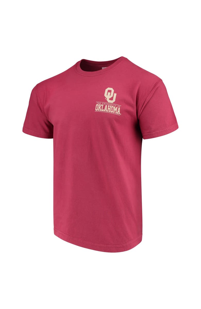 IMAGE ONE Men's Crimson Oklahoma Sooners Comfort Colors Campus Icon T-Shirt, Alternate, color, 