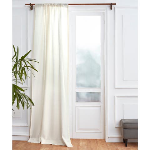 Linen Curtain with Light Filtering Rod Pocket for Living Room, Bedroom