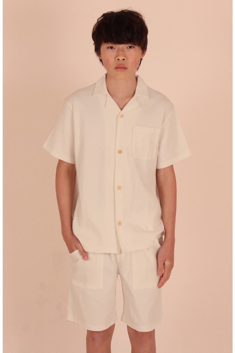 Kids' Textured Shorts, Alternate, color, CREAM