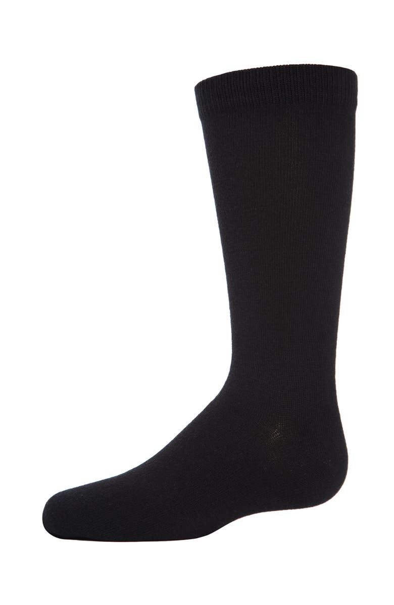 MK-10961 Boys' 3 Pair Pack Flat Cellulose Blend Crew Socks, Alternate, color, Black