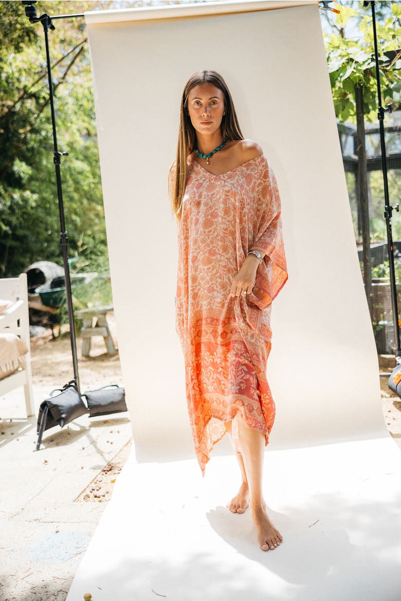 Long Caftan Tomer, Alternate, color, Pink