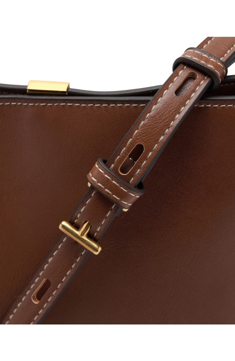 MANGO Faux Leather Bucket Bag, Alternate, color, Leather