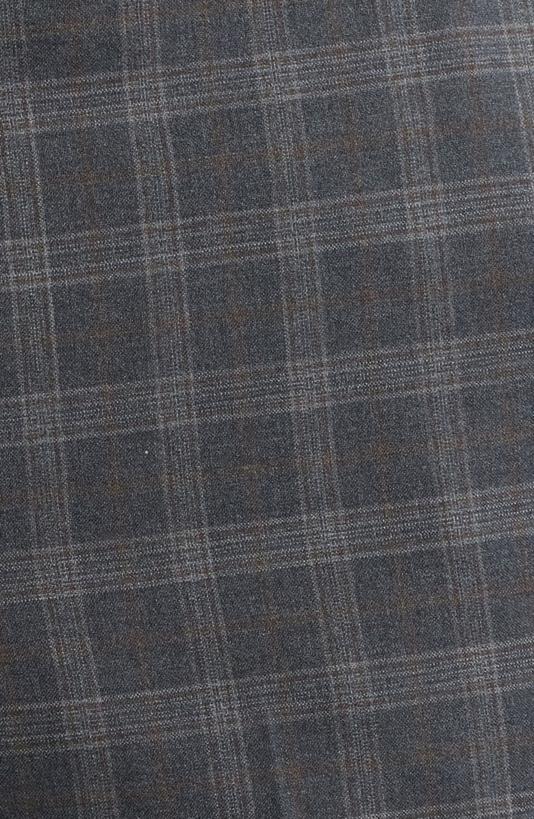 Berle Narrow Plaid Wool Dress Pants, Alternate, color, Medium Grey