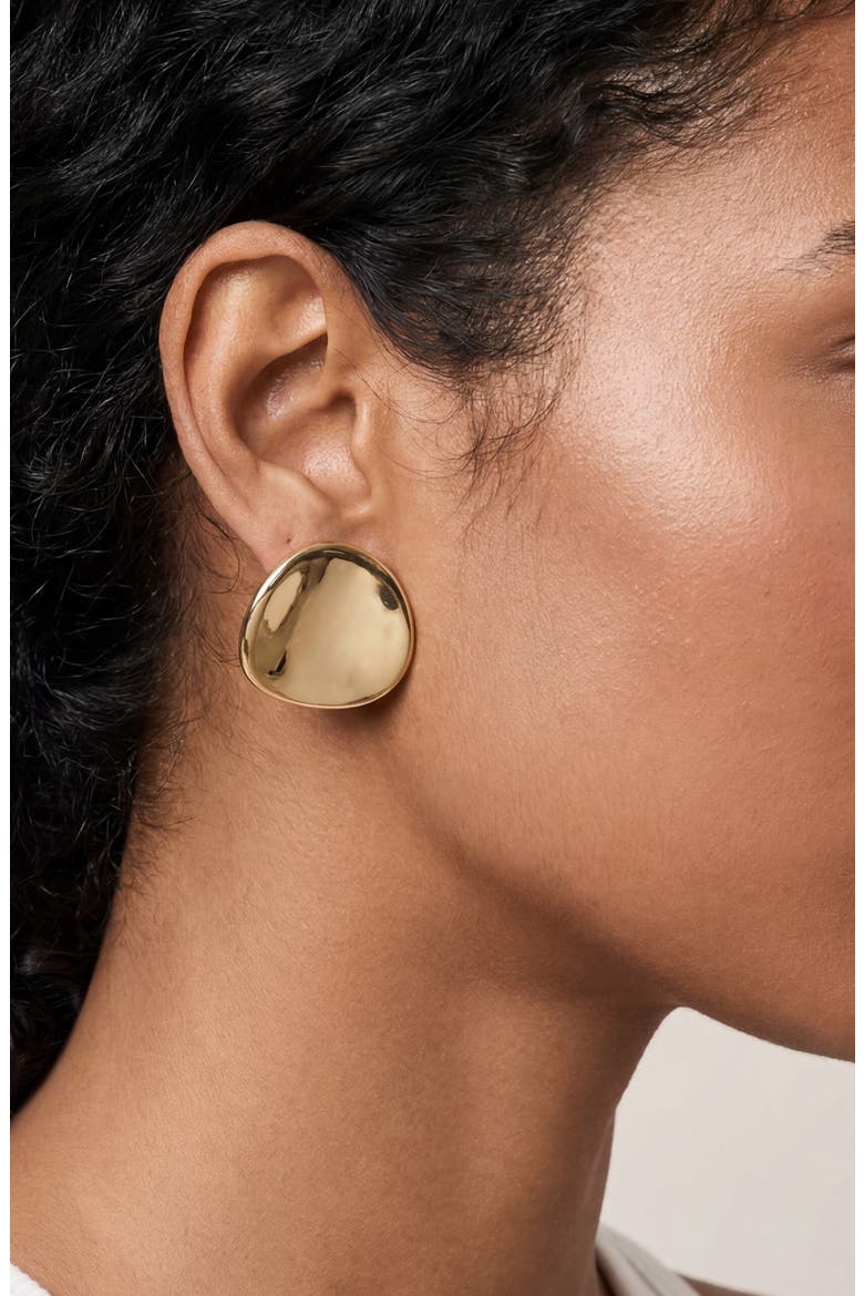Modern Circle Stud Earrings, Alternate, color, GOLD