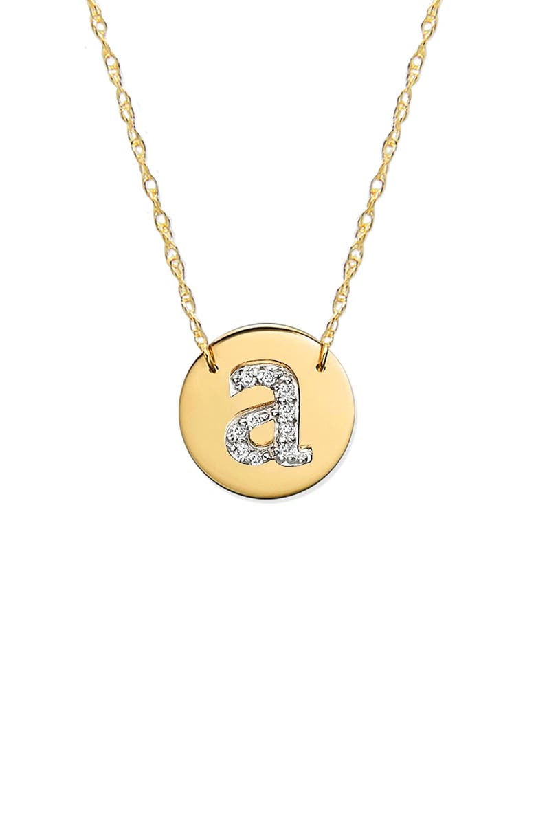 Jane Basch Designs Diamond Initial Disc Pendant Necklace, Main, color, 