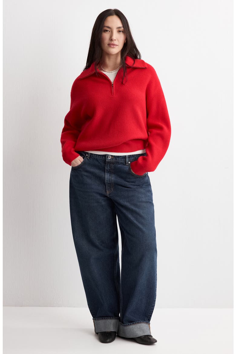 Half Zip Sweater, Alternate, color, RED