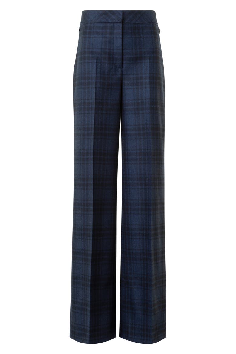 Check Wool Flannel Pants, Alternate, color, DENIM-BLACK
