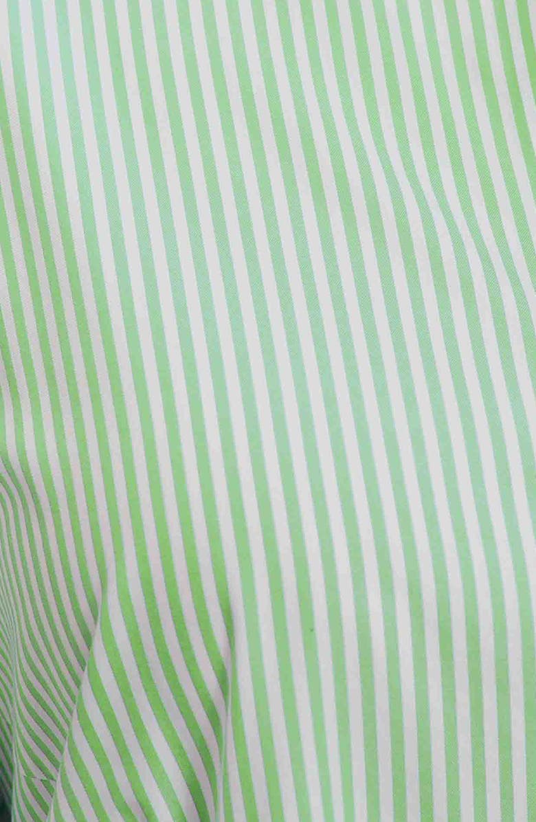 Foxcroft Cici Stripe Cotton Tunic Blouse, Alternate, color, Mojito Green/ White