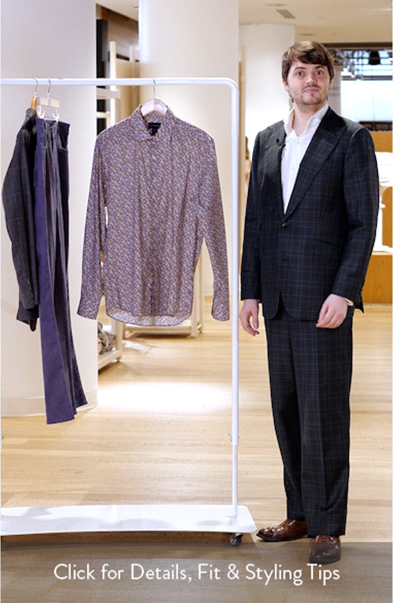 Canclini Regular Fit Floral Cotton Button-Up Shirt, sales video thumbnail