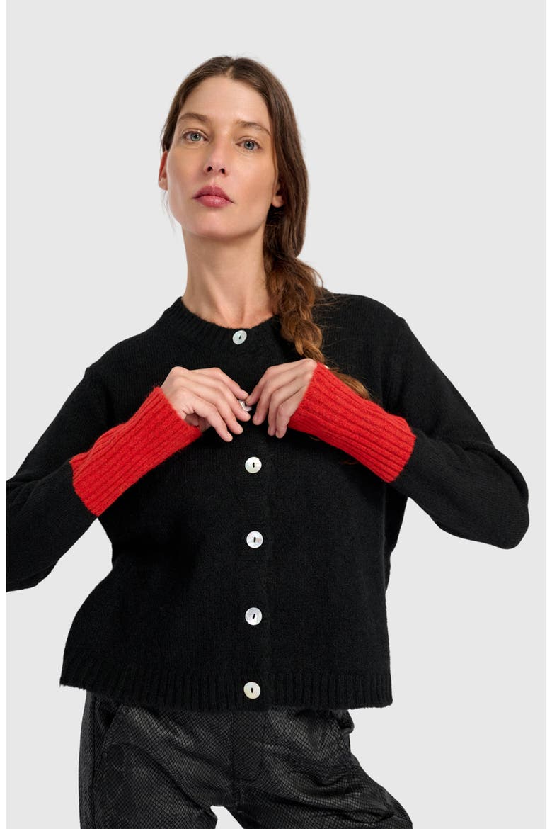Blackbird Cardigan, Main, color, Black/Vermillion