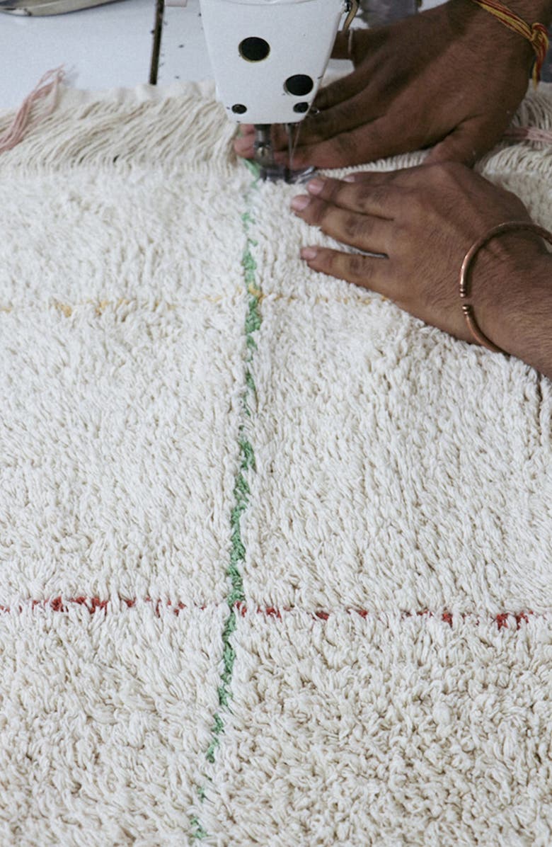 Lorena Canals Color Lines Cotton Blend Washable Play Rug, Alternate, color, Natural