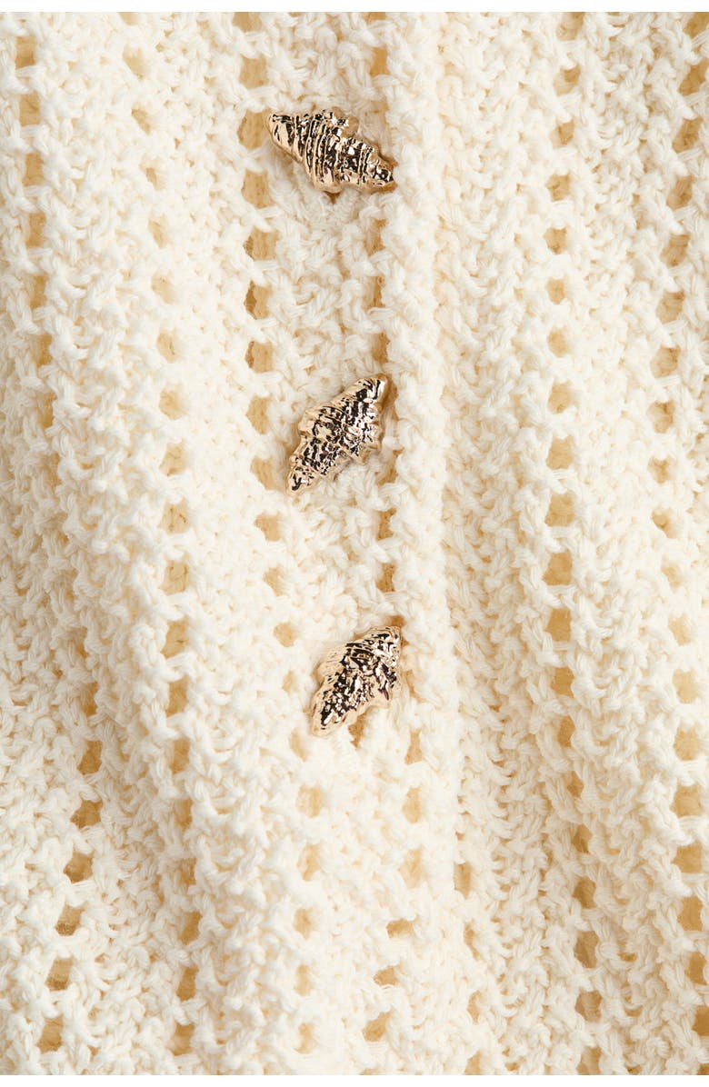 H&M Crochet-look Mini Dress, Alternate, color, Cream