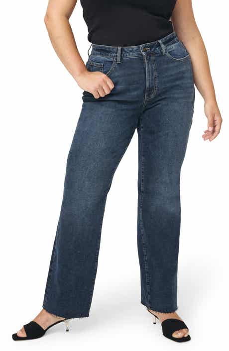 WARP+WEFT RFD Raw Hem High Waist Straight Leg Jeans