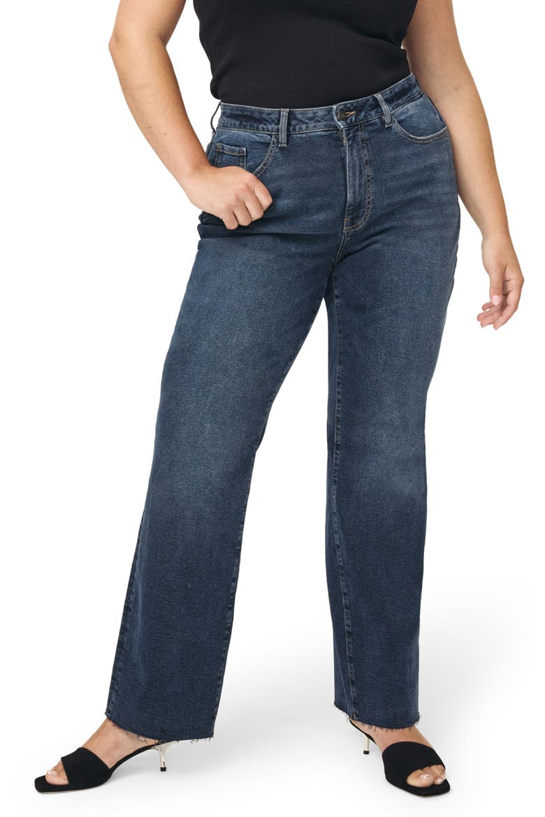 Rfd Color Denim RFD Raw Hem High Waist Straight Leg Jeans (Women) | Nordstromrack